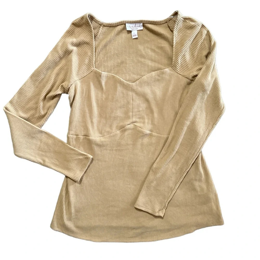 ISABEL Maternity khaki Long sleeves Large Top BNWT